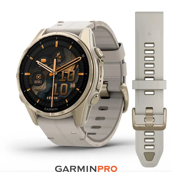 Garmin Fenix 8 43 mm AMOLED Sapphire Soft Gold Leather