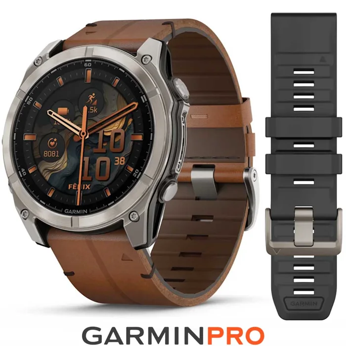 Garmin Fenix 8 51 mm AMOLED Sapphire Titanium Leather