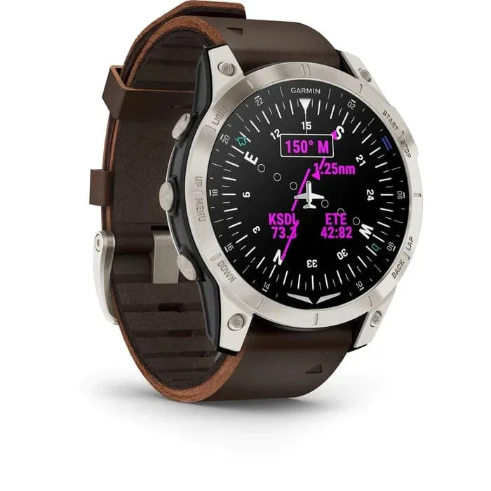 Авиационные часы Garmin D2 Mach на кожаном ремешке