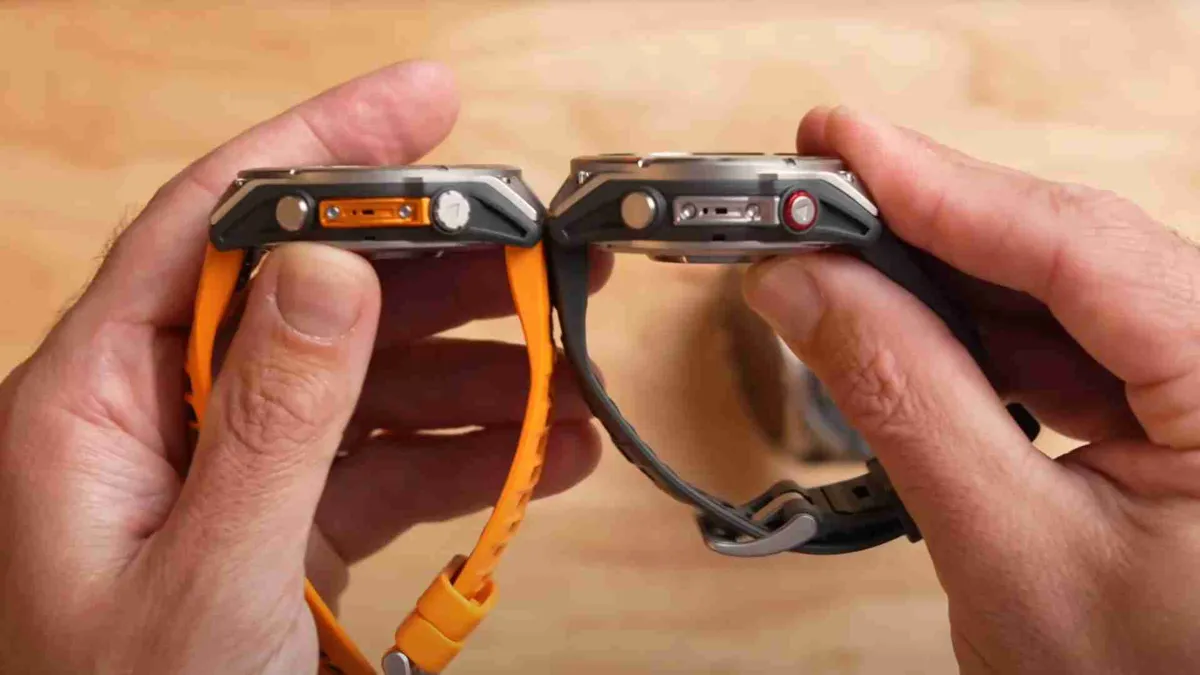 Сравнение толщины Garmin Fenix 8 и Fenix 8 Pro 47 мм