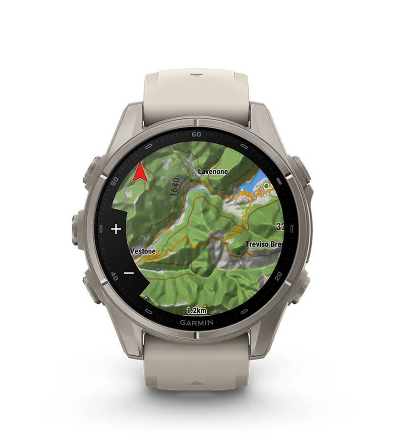 Карта с перспективой на экране Garmin Fenix 9
