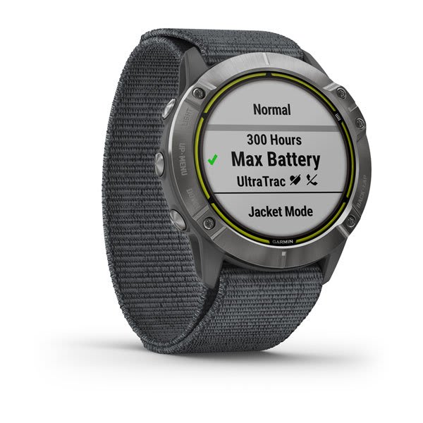 Меню выбора режима батареи на Garmin Enduro