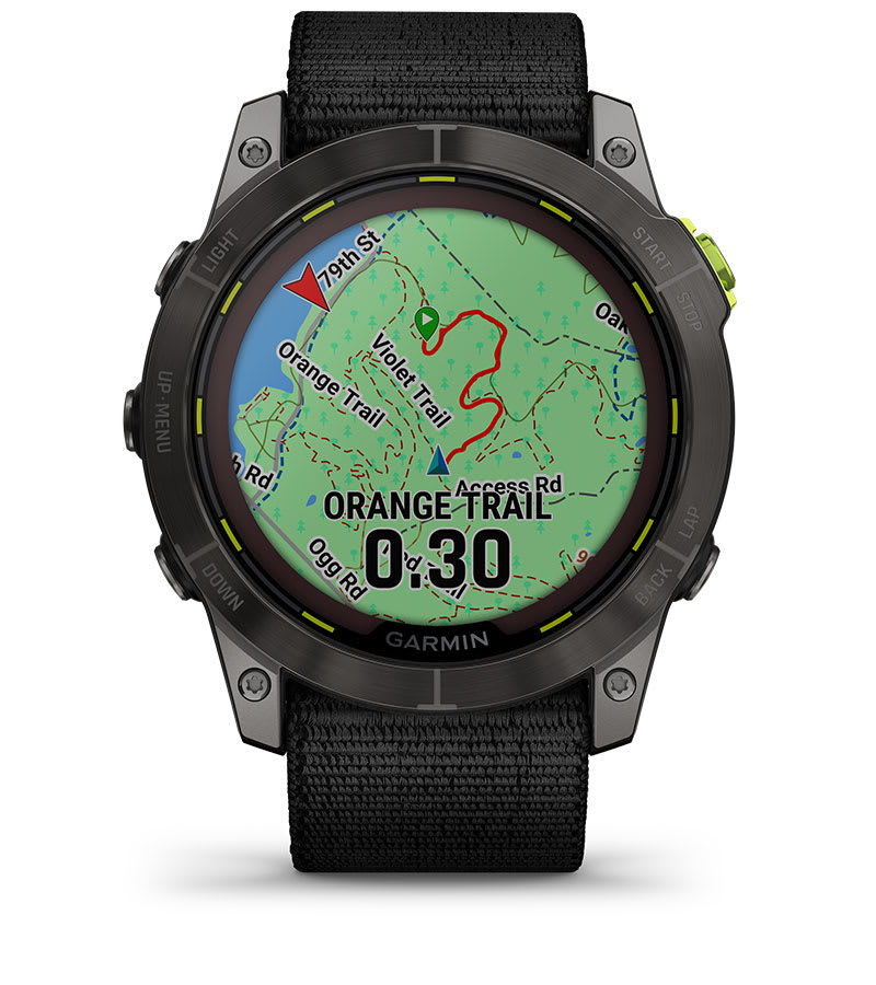Карта с подсветкой маршрута на Garmin Enduro 2