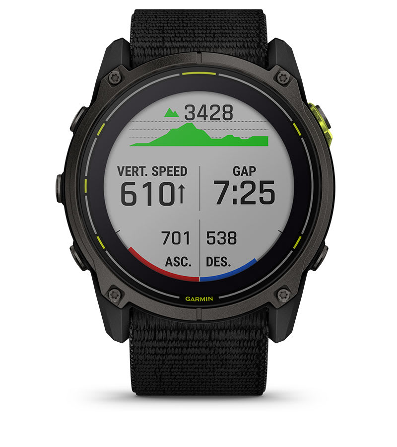 Экран GAP и скорости набора на Garmin Enduro 3