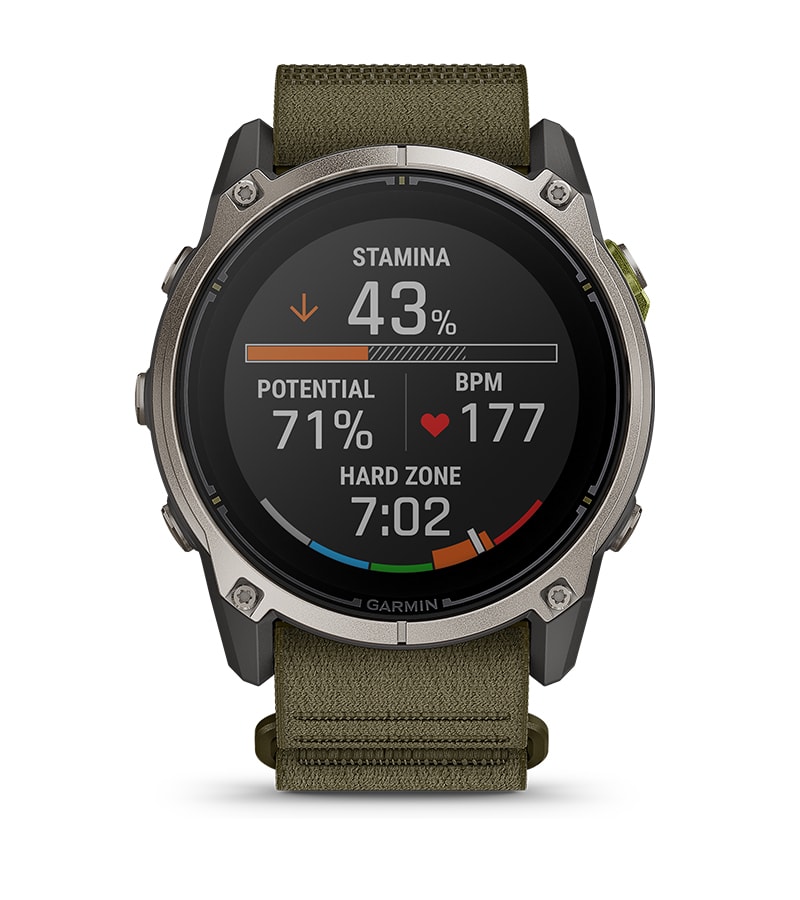 Метрика Stamina 43% на Garmin Enduro 4