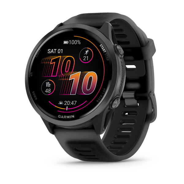 Garmin Forerunner 570 47 mm, вид спереди, AMOLED 1,4 дюйма