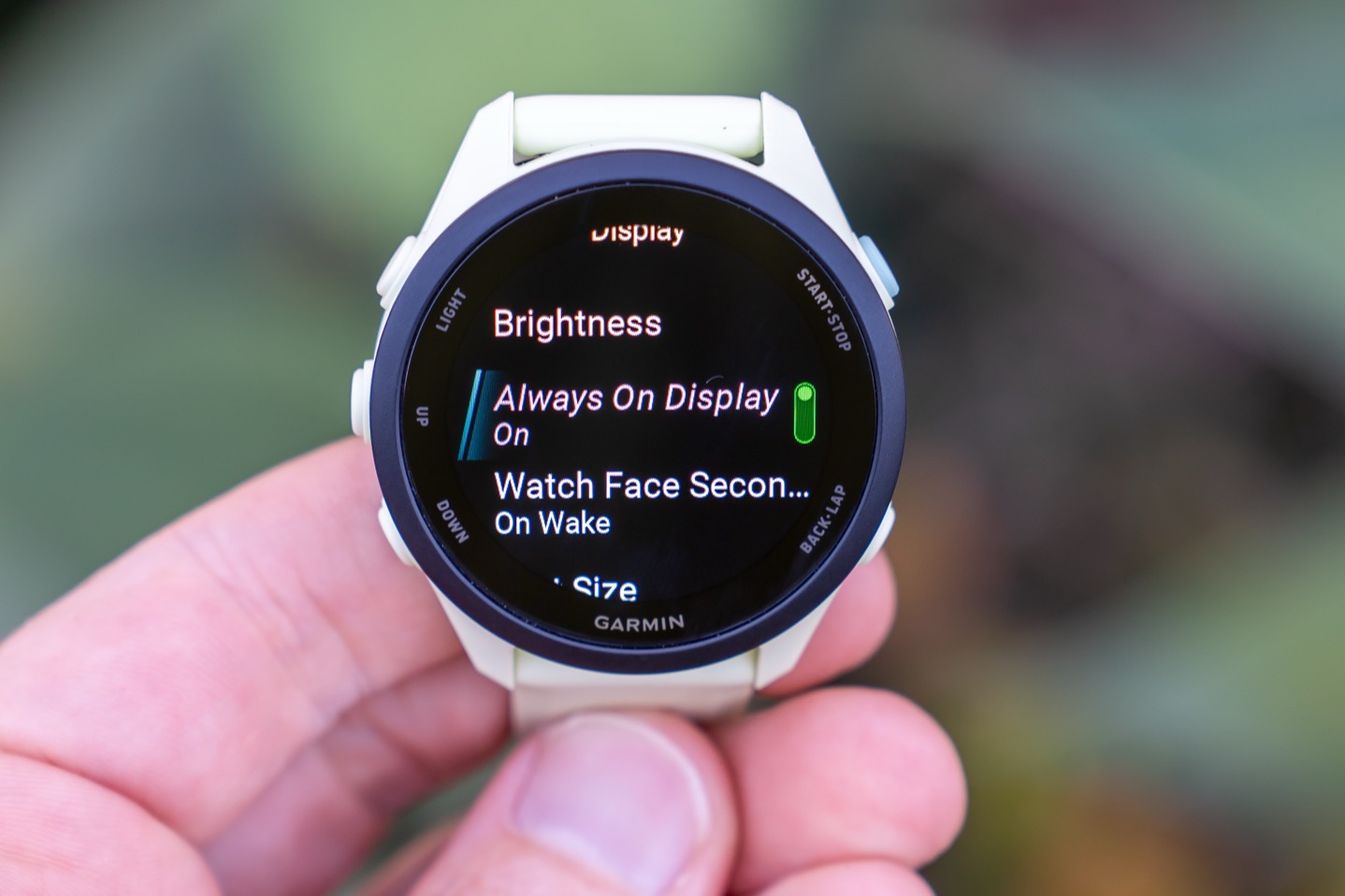 Garmin FR70 AlwaysOnDisplay.