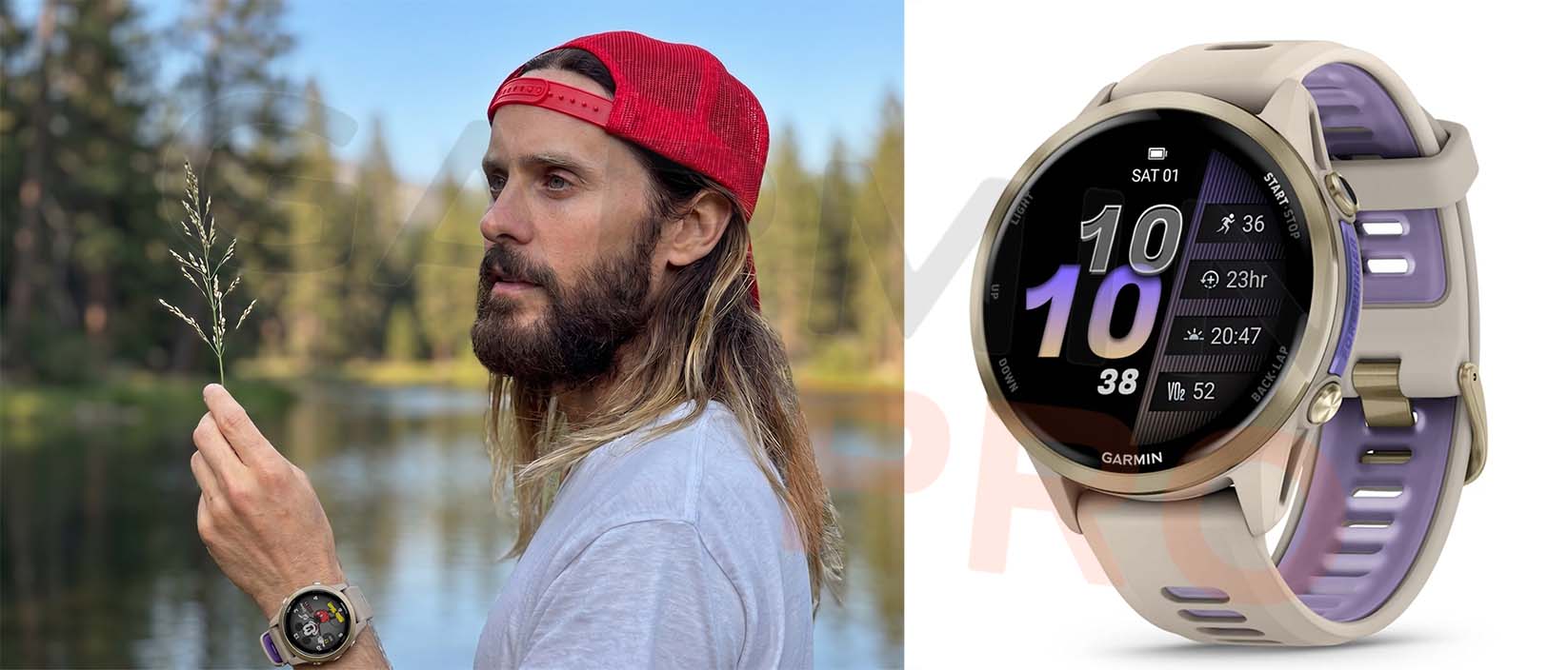 Джаред Лето с Garmin Forerunner 970 Soft Gold