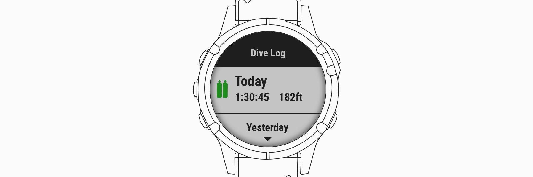 Время погружения на дайв-компьютере Garmin