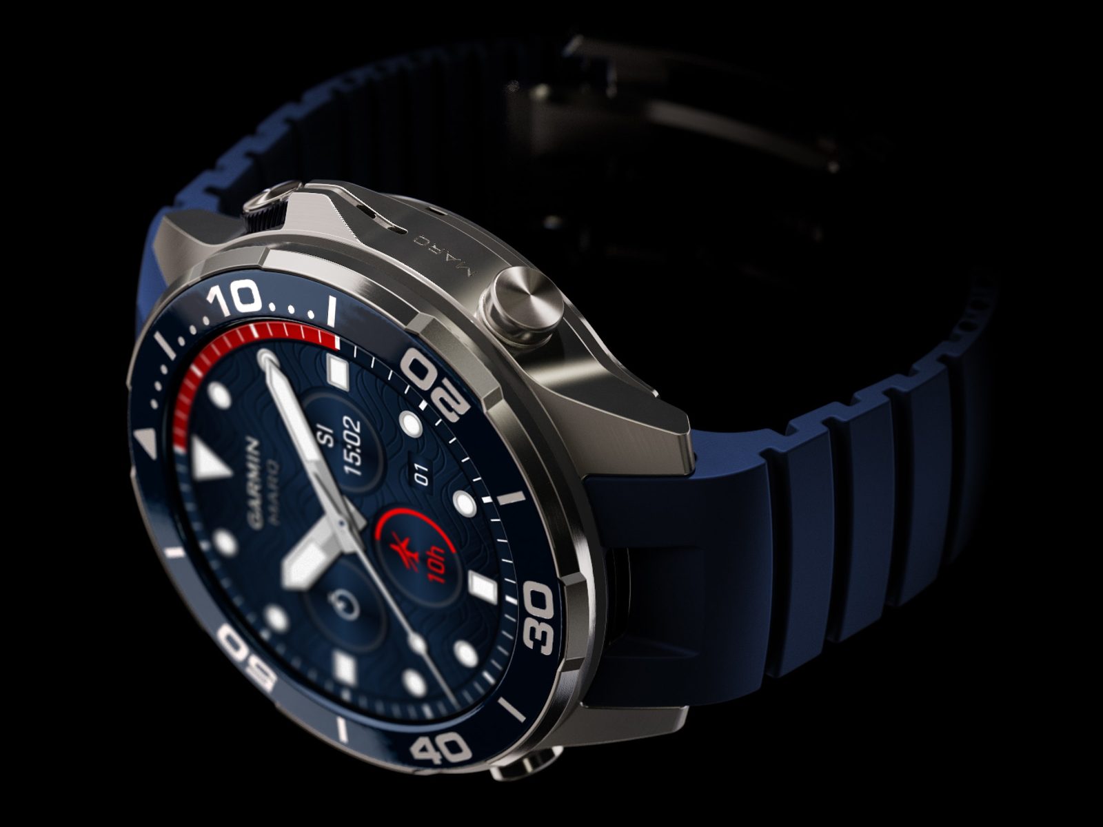 Garmin MARQ Diver Gen 3 с синим циферблатом на синем ремешке