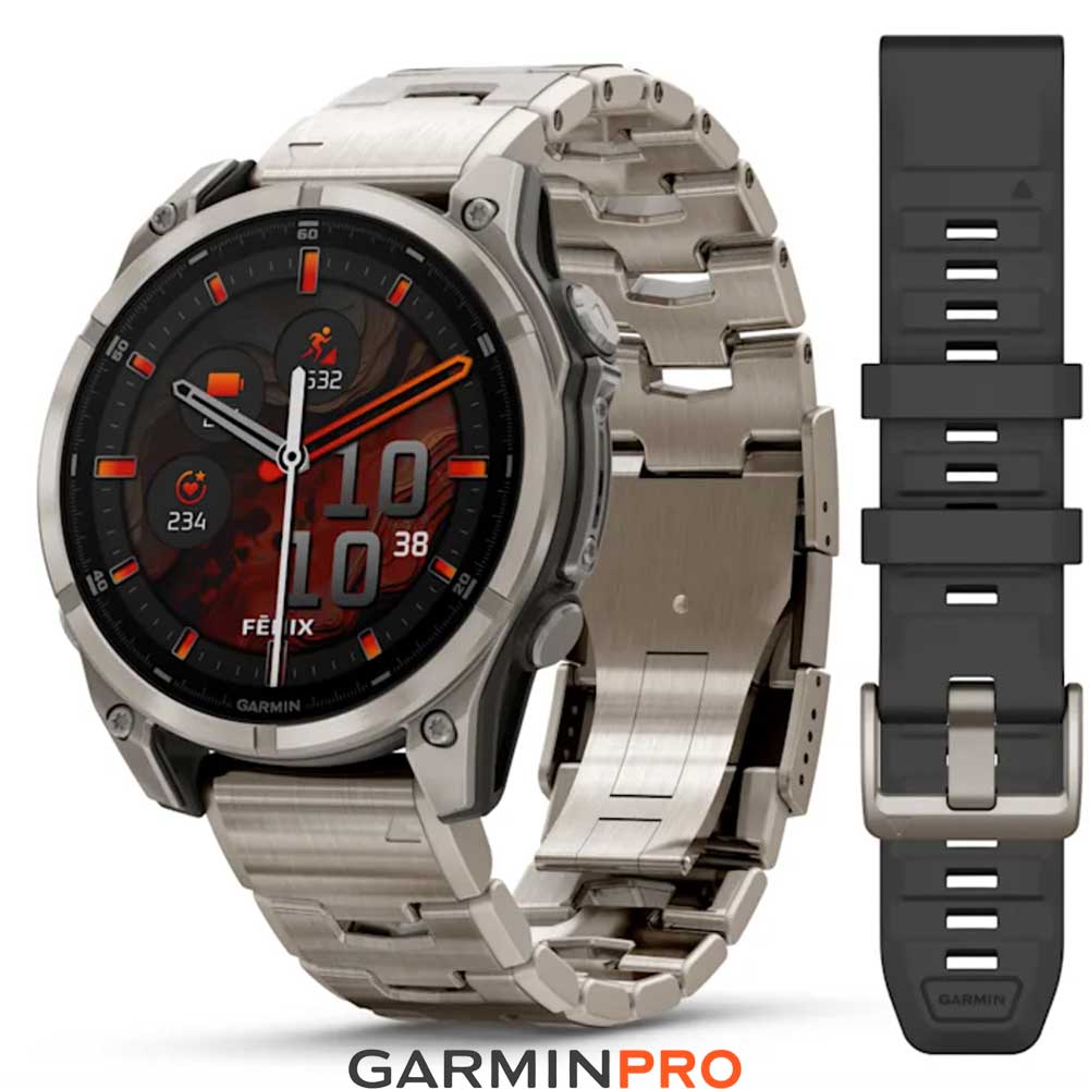 Garmin Fenix 8 47 mm, AMOLED Sapphire Titanium Ti-Band (010-02904-40)