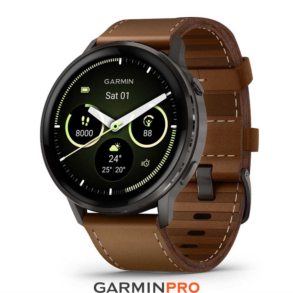 Garmin Venu 4 45 mm Slate Leather Band(010-03014-03)