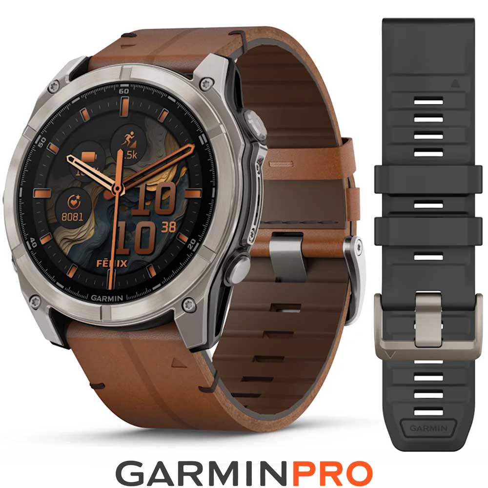 Garmin Fenix 8 51 mm AMOLED Sapphire Titanium Leather (010-02905-40)