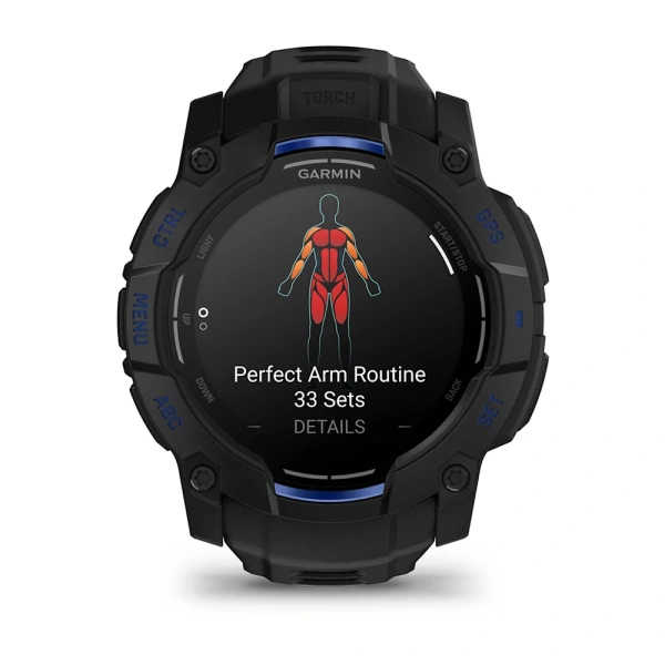 Garmin Instinct 3 50 mm, AMOLED Black/Bolt Blue (010-03020-03)