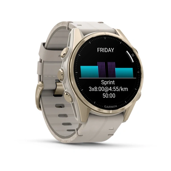 Garmin Fenix 8 43 mm AMOLED Sapphire Soft Gold Leather (010-02903-40)