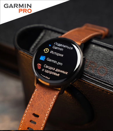 Garmin Venu 4 45 mm Slate Leather Band(010-03014-03)
