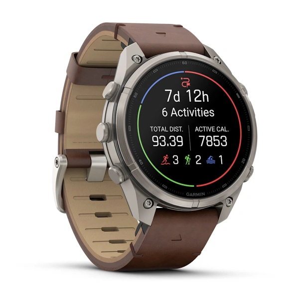 Garmin Fenix 9 Pro InReach 47mm Titanium Walnut Leather Band (010-04336-41)