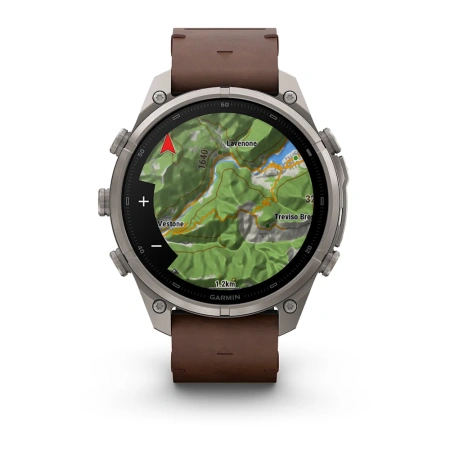 Garmin Fenix 9 Pro InReach 47mm Titanium Walnut Leather Band (010-04336-41)