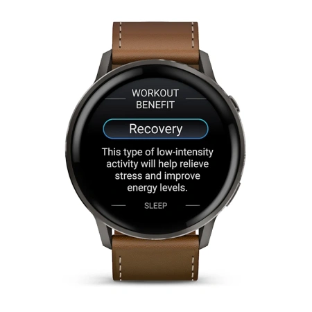 Garmin Venu 4 45 mm Slate Leather Band(010-03014-03)