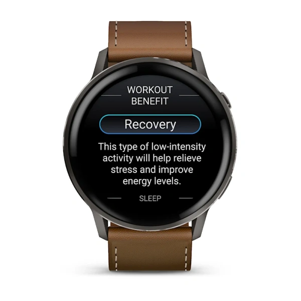 Garmin Venu 4 45 mm Slate Leather Band(010-03014-03)