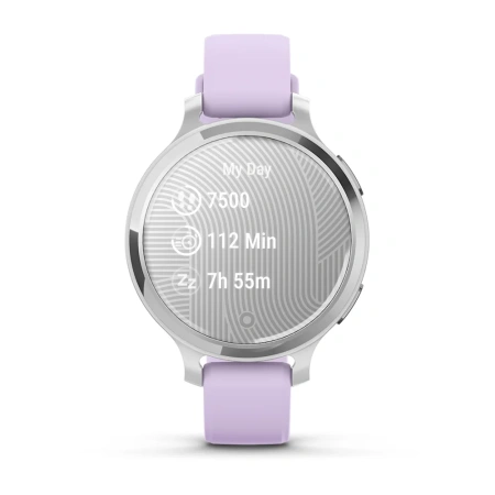 Garmin Lily 2 Active Silver with Purple Jasmine Silicone Band (010-02891-01)