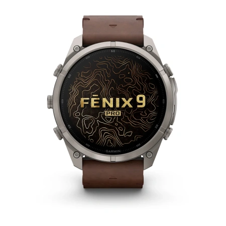 Garmin Fenix 9 Pro InReach 51mm Titanium Walnut Leather Band (010-04337-41)