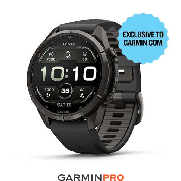 Garmin Fenix 9 Pro 43mm Carbon Gray DLC Titanium Black/Pebble Grey (010-04335-16)
