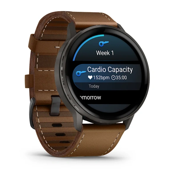 Garmin Venu 4 45 mm Slate Leather Band(010-03014-03)