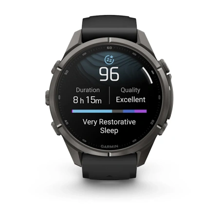 Garmin Fenix 9 Pro 43mm Carbon Gray DLC Titanium Black/Pebble Grey (010-04335-16)