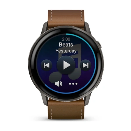 Garmin Venu 4 45 mm Slate Leather Band(010-03014-03)
