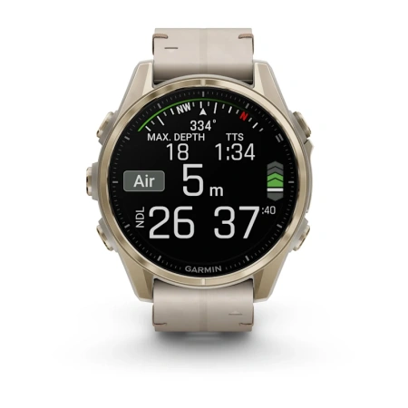 Garmin Fenix 8 43 mm AMOLED Sapphire Soft Gold Leather (010-02903-40)