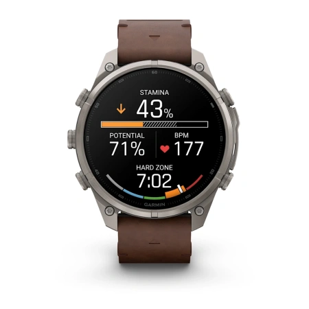 Garmin Fenix 9 Pro InReach 47mm Titanium Walnut Leather Band (010-04336-41)