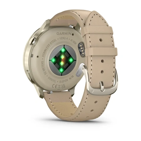 Garmin Venu 4 41 mm Lunar Gold Leather Band(010-03013-03)