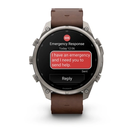 Garmin Fenix 9 Pro InReach 47mm Titanium Walnut Leather Band (010-04336-41)