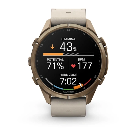 Garmin Fenix 9 Pro InReach 43mm Autumn Gold Titanium Bone Leather Band (010-04335-41)