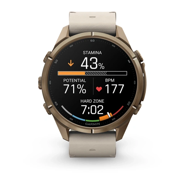 Garmin Fenix 9 Pro InReach 43mm Autumn Gold Titanium Bone Leather Band (010-04335-41)