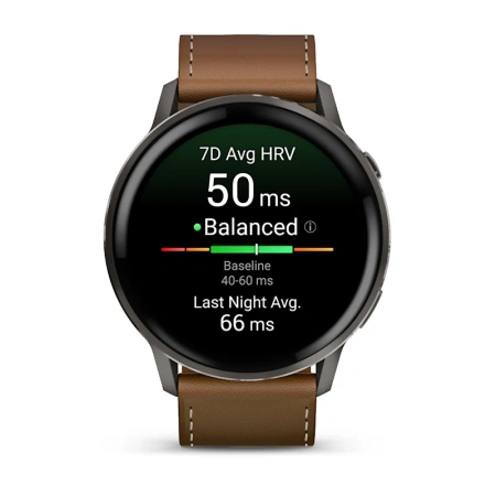 Garmin Venu 4 45 mm Slate Leather Band(010-03014-03)