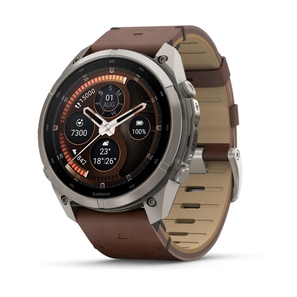 Garmin Fenix 9 Pro InReach 51mm Titanium Walnut Leather Band (010-04337-41)